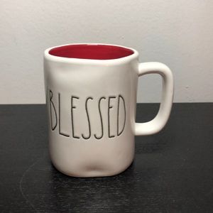 Rae Dunn Blessed Red Accent Coffee / Tea Mug NEW